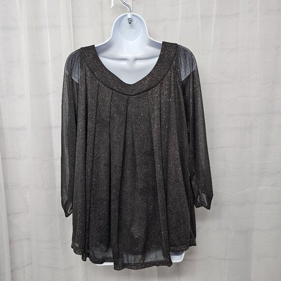 Unbranded Blouse Goth Whimsigoth Fairy Gray Glitter Sheer XL - Picture 6 of 10